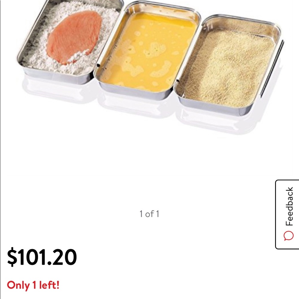 CHEFS STAINLESS STEEL BREADING TRAYS SET